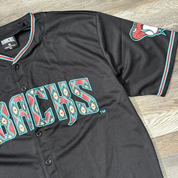 Gila River Arizona Diamondbacks Tribal Jersey Black Give Away Mens Size XL - Picture 2 of 14